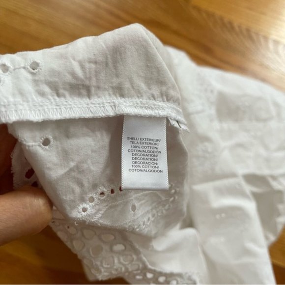 Ann Taylor Loft White Eyelet Off The Shoulder Blouse - Picture 9 of 12